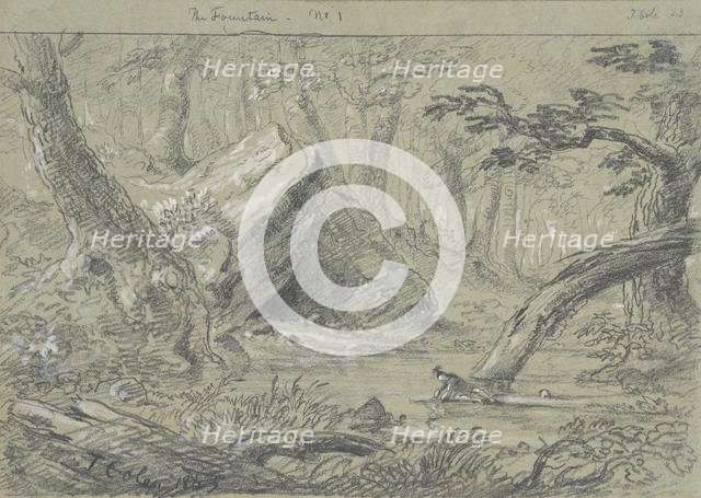 The Fountain, No. 1: The Wounded Indian Slaking His Death Thirst, 1843. Creator: Thomas Cole.