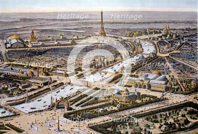 Bird's-eye view of the Paris Expositon of 1900. Artist: Unknown