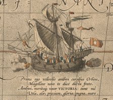 The Victoria, a Spanish carrack, ship of Ferdinand Magellan’s Armada de Molucca. (Aus Maris Pacific Artist: Ortelius, Abraham (1527-1598)