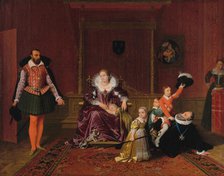 Henri IV jouant avec ses enfants au moment où l'ambassadeur d'Espagne est admis en sa présence, 1817 Creator: Jean-Auguste-Dominique Ingres.