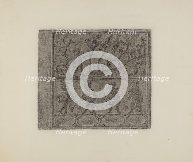 Pa. German Stove Plate, c. 1936. Creator: Elmer G Anderson.