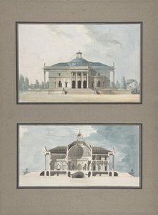 Project for a "Maison de plaisance pour un grand seigneur", Elevation and Section, ca. 1783. Creator: Jean Nicolas Sobre.