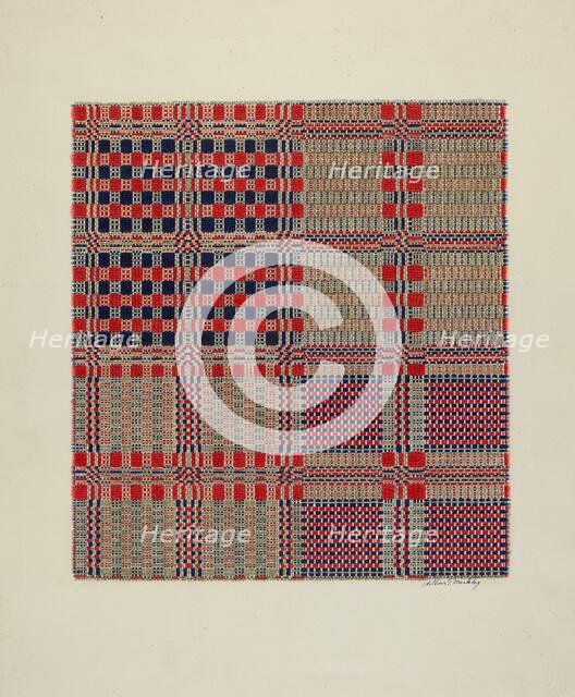 Red, White & Blue Coverlet, c. 1940. Creator: Merkley, Arthur G..