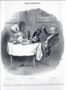 Moeurs Conjugales. Monsieur a sa bête, Madame son animal..., 19th century.  Creator: Honore Daumier.