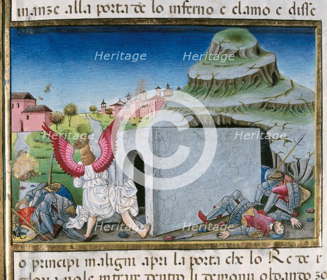 Miniature depicting an angel appearing in the tomb of Jesus and announcing his resurrection...1476.  Creator: Cristoforo De Predis.