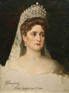 'Portrait of the Empress Alexandra Feodorovna', 1907. Artist: Nikolai Bodarevsky