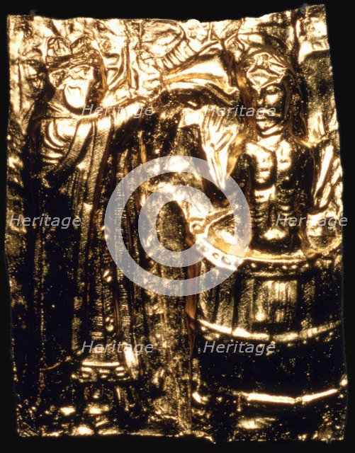 Gilt plaque of King Harald's baptism, 10th century. Artist: Unknown