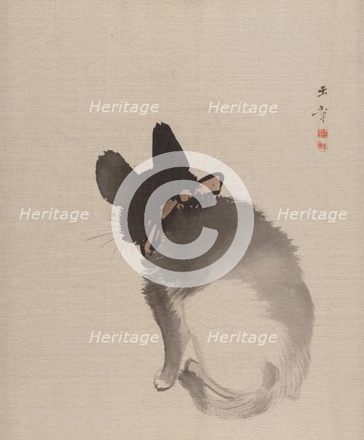 Cat Seen from Behind, 1868. Creator: Gyokusho Kawabata.