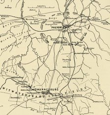'Map Showing District Between Johannesburg and Pretoria, and the Position of the British Forces Roun Creator: Unknown.