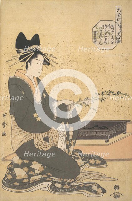 The Oiran Hanaogi of Ogiya, from the series “Six Jewel Rivers” (Mutamagawa), ca. 1795-96. Creator: Kitagawa Utamaro.