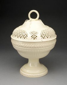 Chestnut Basket, Yorkshire, c. 1790. Creator: Leeds Pottery.