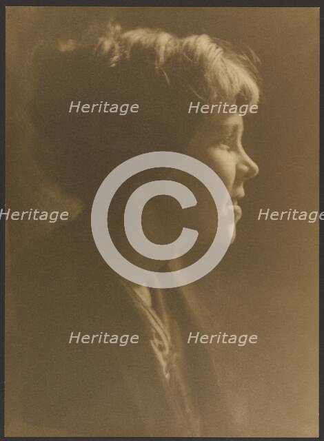 Portrait of a Woman with Hair in Loose Bun, 1907-1943. Creator: Louis Fleckenstein.