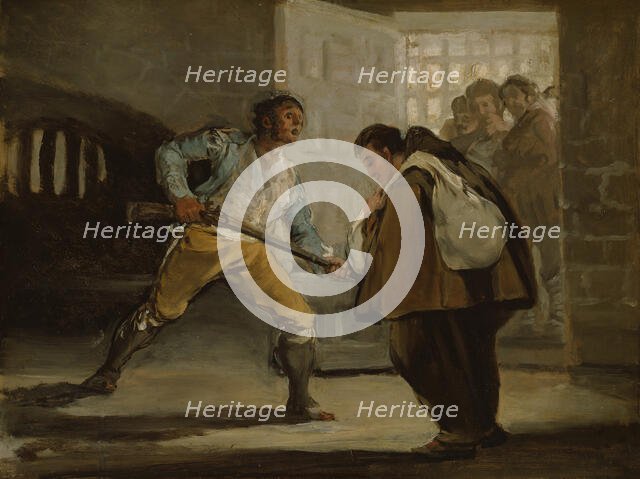 El Maragato Threatens Friar Pedro de Zaldivia with His Gun, c. 1806. Creator: Francisco Goya.