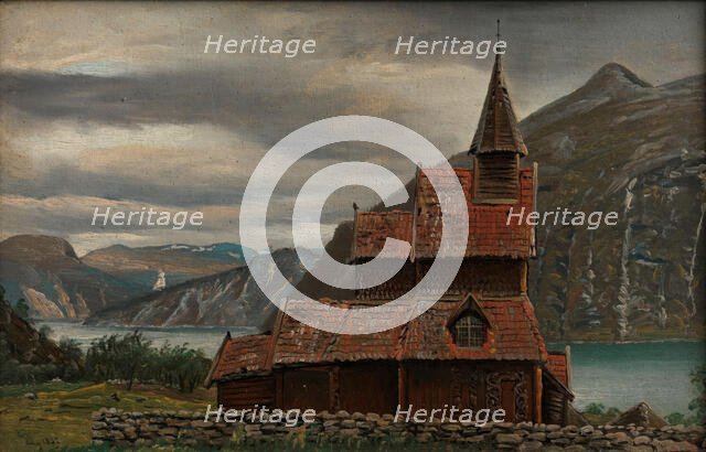 Urnes Stave Church in Sogn, 1832. Creator: Knud Baade.