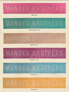 'Linotype Practise - Mander Brothers advert', 1910. Artist: Unknown.