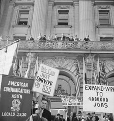 In front of city hall, San Francisco, California , 1939. Creator: Dorothea Lange.