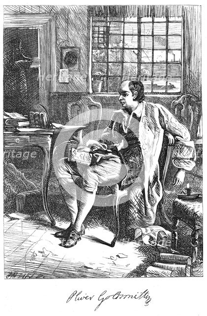 Oliver Goldsmith, 18th-century playwright, (c1860s). Artist: Unknown