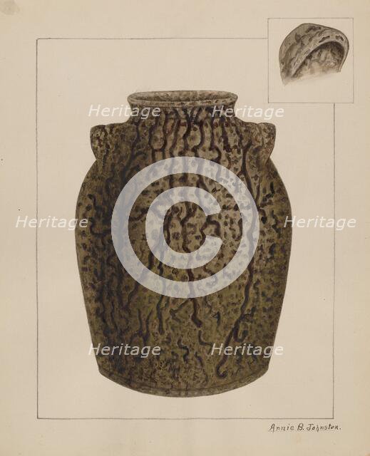 Stoneware Jar, c. 1937. Creator: Annie B Johnston.