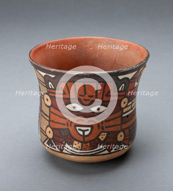 Cup Depicting a Ritual Perfomer Wearing a Feline Mask, 180 B.C./A.D. 500. Creator: Unknown.