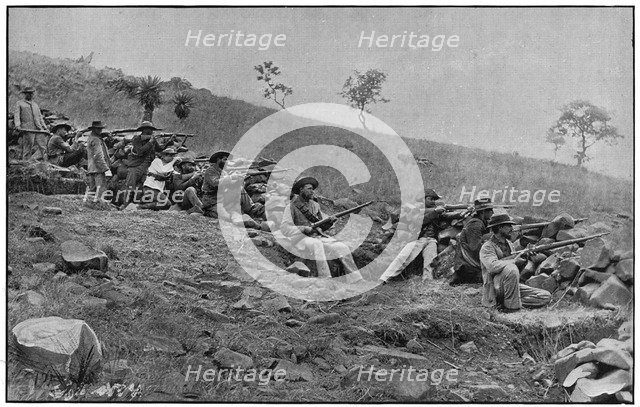 Boers besieging Ladysmith, 2nd Boer War, 1899-1900.  Artist: Anon