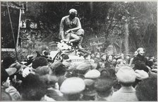 Sergei Yesenin at the Koltsov Razin monument dedication, 1918. Artist: Anonymous  