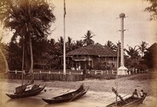 Malaya: a magistrate's house located by a Malay beach, 1881. Creator: John Edmund Taylor.