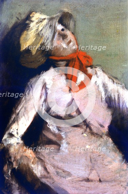 'Man and a Puppet' (detail), c1860. Artist: Edgar Degas