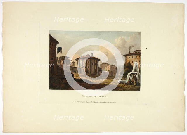 Temple of Vesta, plate nineteen from the Ruins of Rome, published October 1, 1796. Creator: Matthew Dubourg.