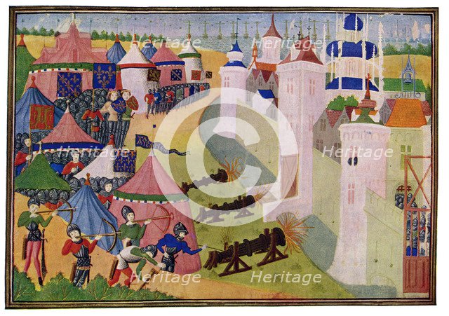 'The Assault on the Strong Town of Afrique', 15th Century.Artist: Master of the Harley Froissart