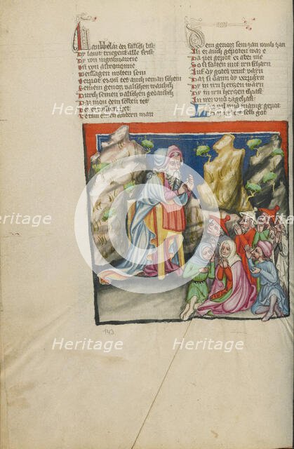 Moses's Last Prophecies; Weltchronik, about 1400-1410. Creator: Unknown.