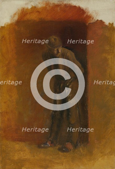 Figure of a Vagrant in Hat, 1900-1910. Creator: Ladislav Mednyanszky.