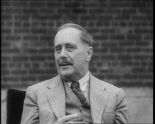 H.G. Wells Being Interviewed, 1930s. Creator: British Pathe Ltd.