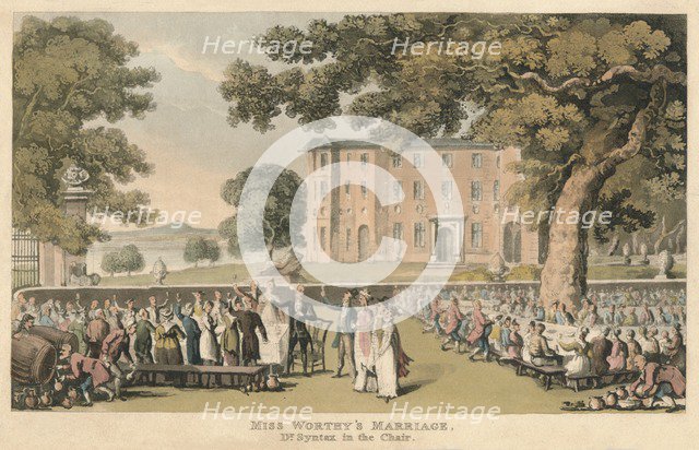 'Miss Worthy's Marriage, Dr. Syntax in the Chair', 1820. Artist: Thomas Rowlandson.