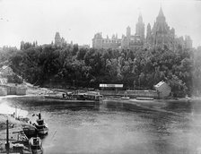Dominion Of Canada, Parliament Buildings And Lappers Bridge, 1914. Creator: Harris & Ewing.