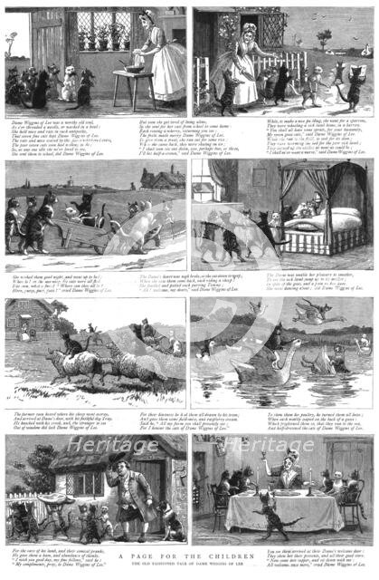 ''A Page for the Children; The Old Fashioned Tale of Dame Wiggin of Lee', 1890. Creator: Unknown.