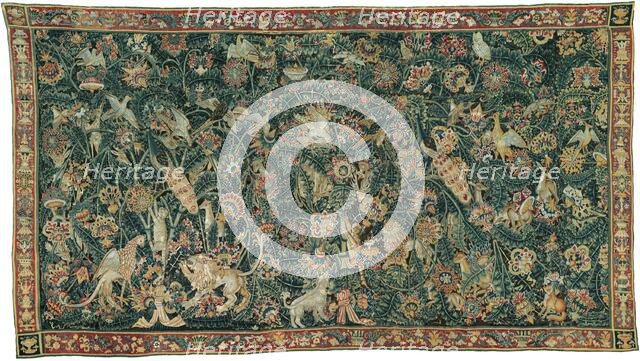 Large Leaf Verdure with Animals and Birds, Southern Netherlands, 1525/50. Creator: Unknown.