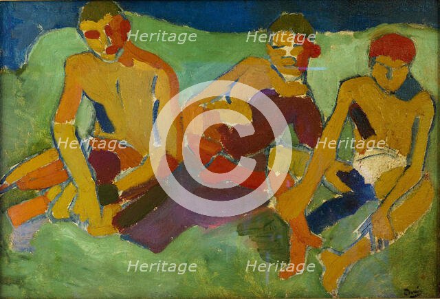 Trois personnages assis dans l'herbe, 1906. Creator: Andre Derain.