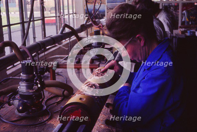 Making printing roller, Sandersons, London, c1960s. Artist: Sandersons.