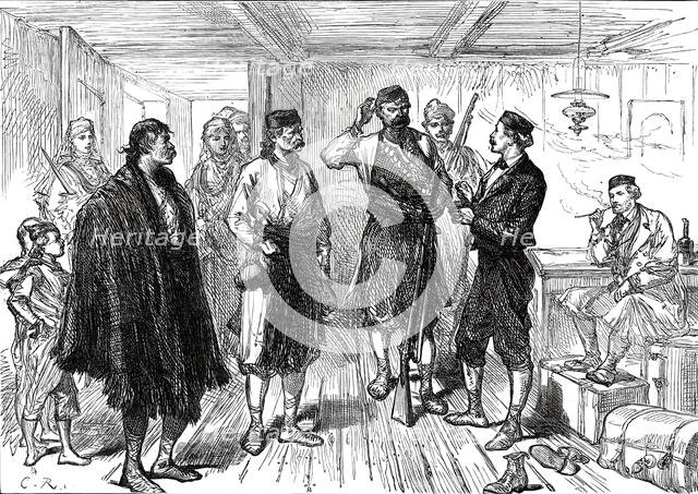 A Journey into the Herzegovina: Hiring Guides at Grahovo, 1876. Creator: C.R..