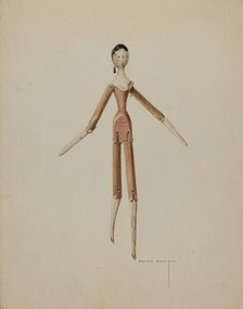 Wooden Doll, c. 1939. Creator: Bertha Semple.