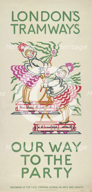 'Our Way to the Party', London County Council (LCC) Tramways poster, 1924. Artist: Maud Klein