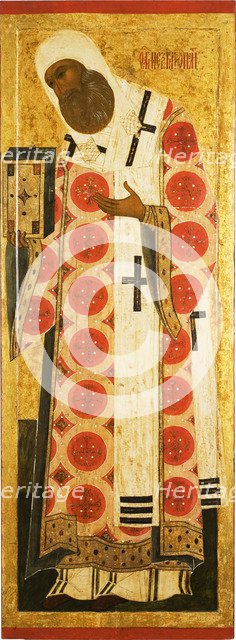 Saint Peter, Metropolitan of Moscow, Mid of 16th cen.. Artist: Russian icon  