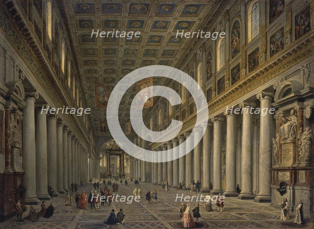 Interior of the Santa Maria Maggiore in Rome', 1750s.  Creator: Pannini (Panini), Giovanni Paolo (1691-1765).