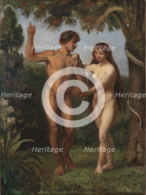 Eve Tempts Adam, 1825-1873. Creator: Wilhelm Marstrand.