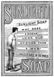 Advertisement for Sunlight Soap, 1890. Creator: Unknown.