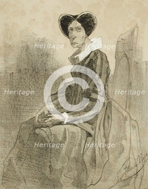 Maria Ristori, 1856. Creator: Félicien Rops.