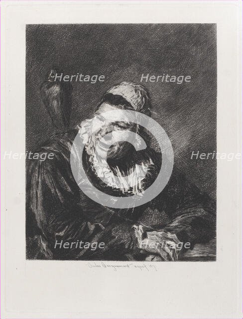 Malle Babbe, after Frans Hals, 1871. Creator: Jules-Ferdinand Jacquemart.