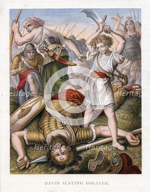 David slaying Goliath, c1860. Artist: Unknown