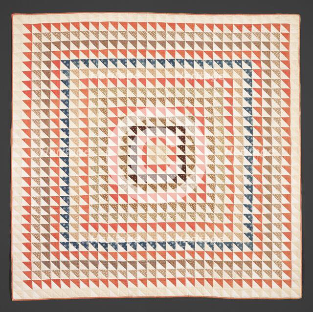 Quilt (Triangles), 1870s. Creator: Unknown.