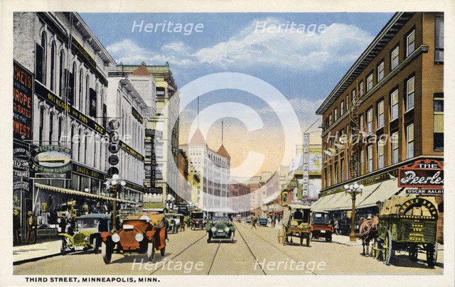 Third Street, Minneapolis, Minnesota, USA, 1915. Artist: Unknown